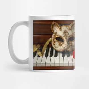 Cat Mask And Red Rose Mug